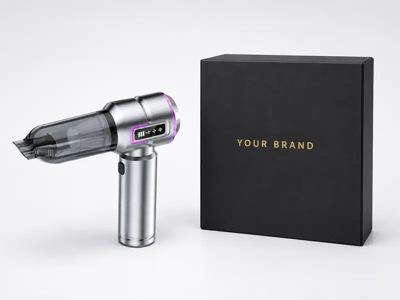 Customized SHINETECH car vacuum cleaner and private-label packaging